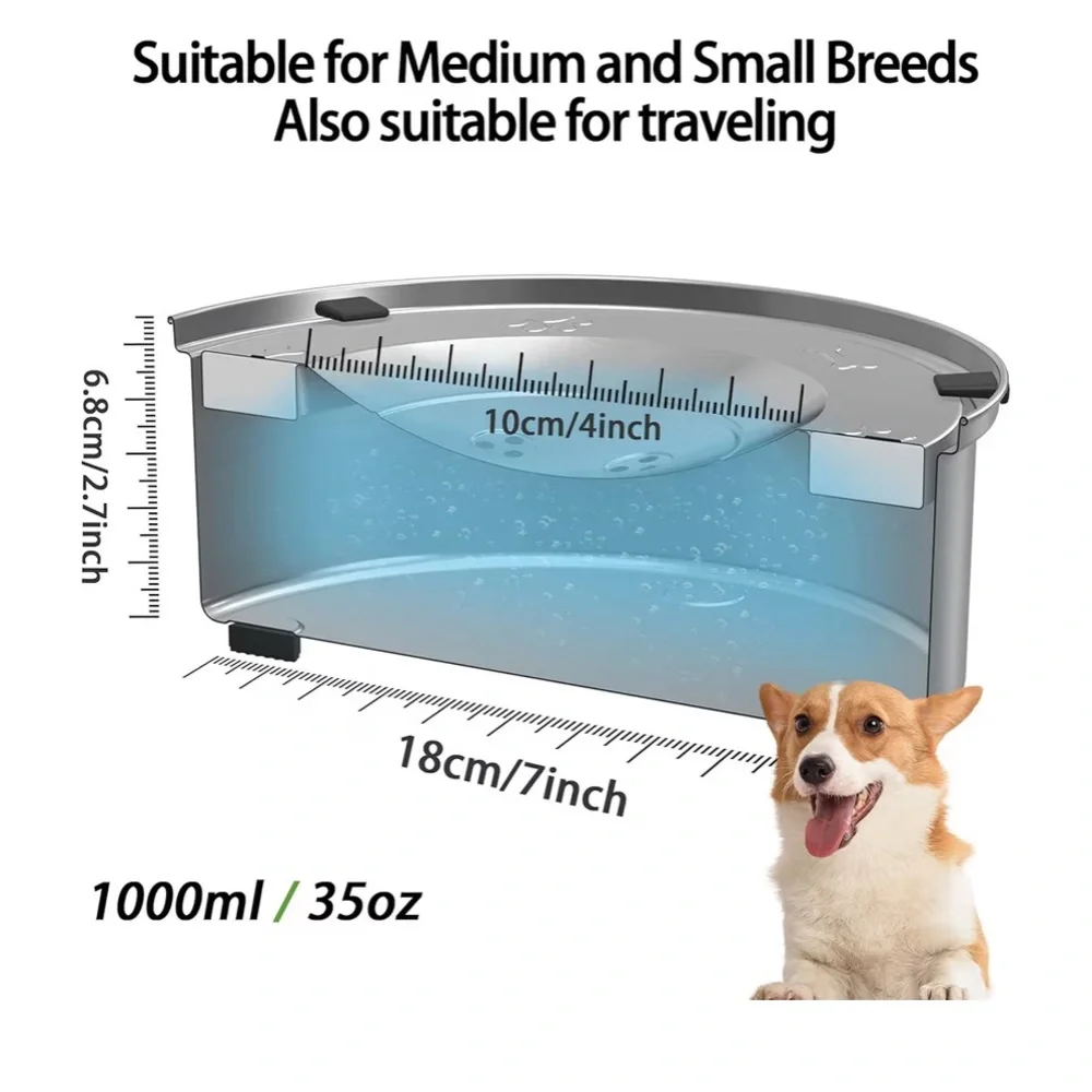 Stainless-Steel No Spill and No Splash Dog Water Bowl